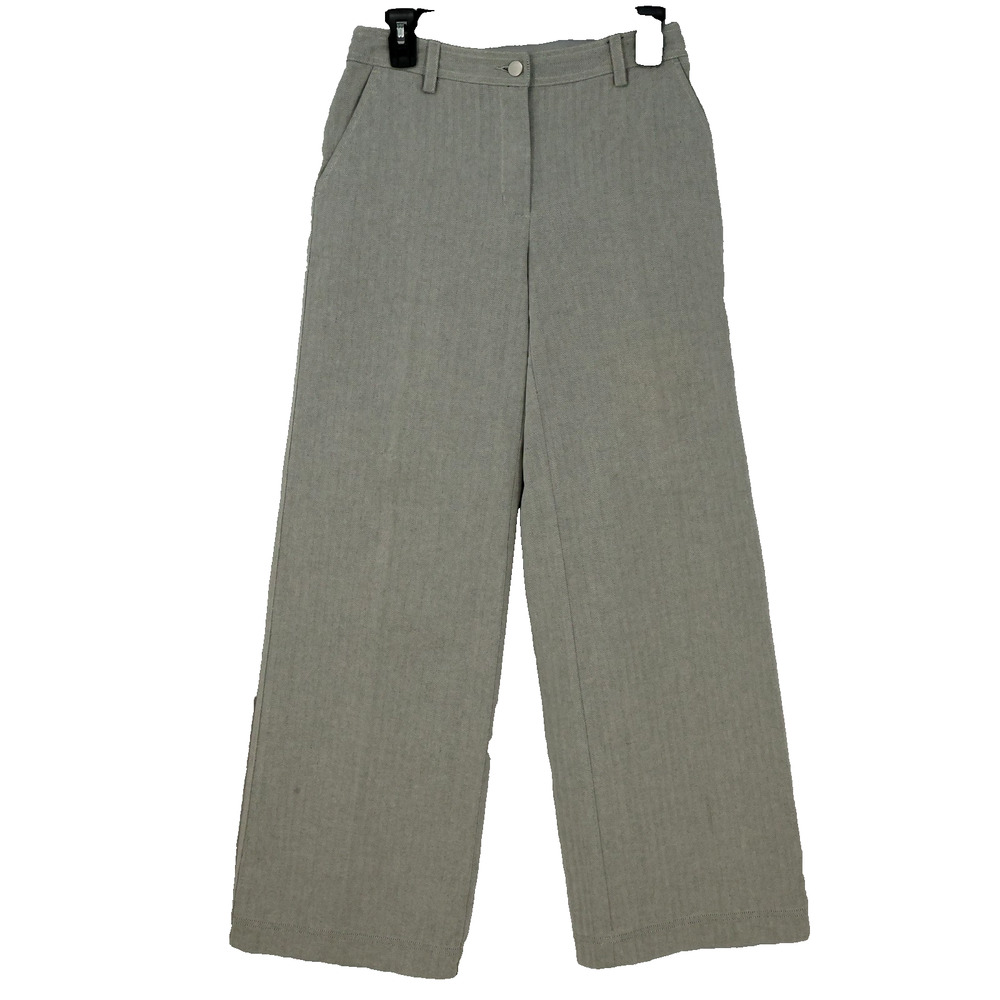 Isaac Mizrahi Pants Womens 4 Gray Herringbone Cotton Wide Leg Jeans Target